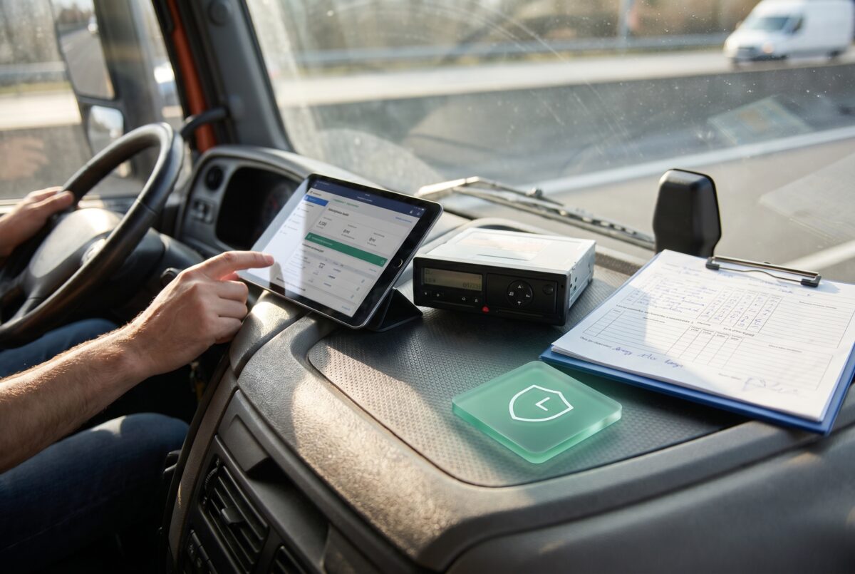 Working-time and driving-time records ready for inspection