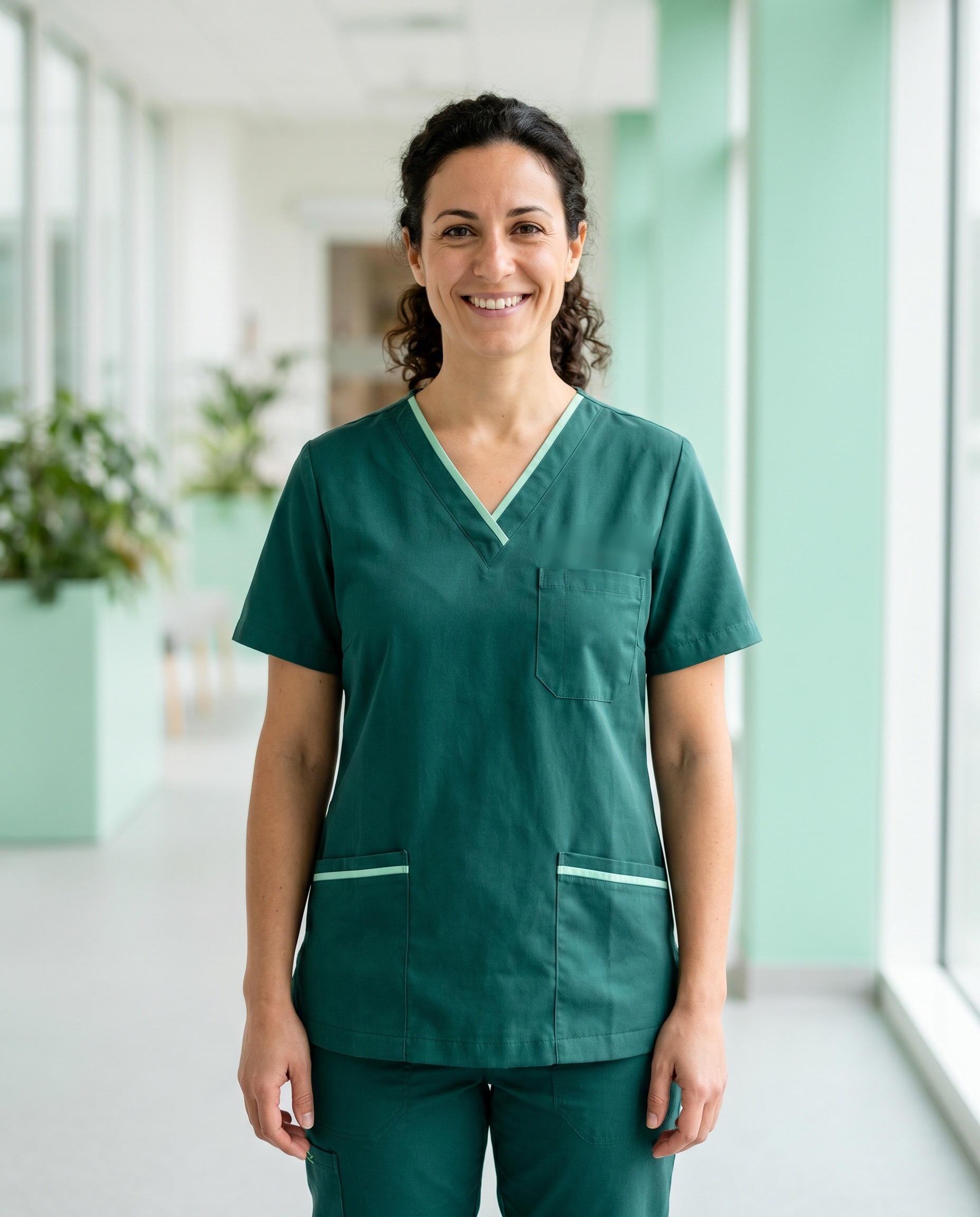 Healthcare professional in a hospital uniform