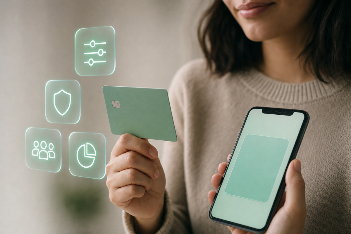 Tarjeta corporativa física y virtual de Humano con límites configurables